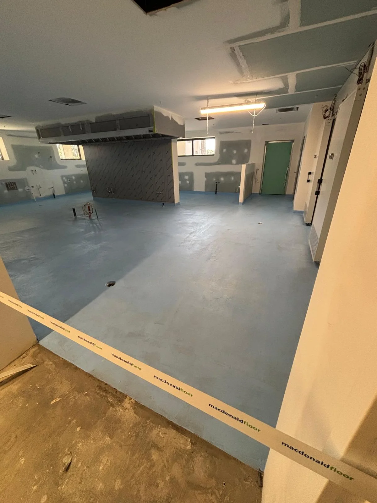 Floor preparation and waterproofing